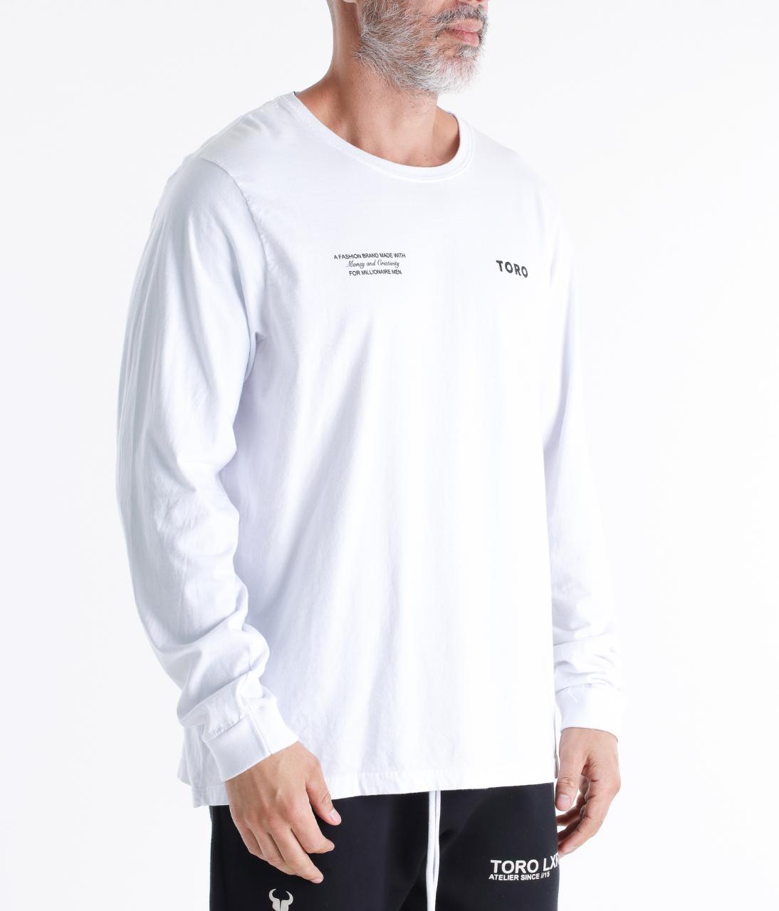 T-shirt Toro Manga Longa For Millionaire White
