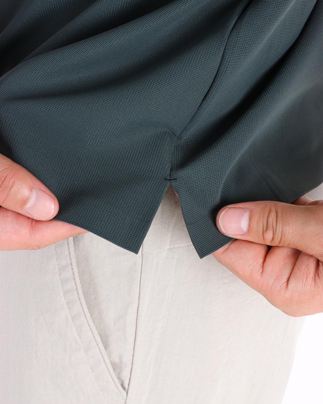 CAMISA POLO TORO TECH ZIPER VERDE PETROLEO POLIAMIDA