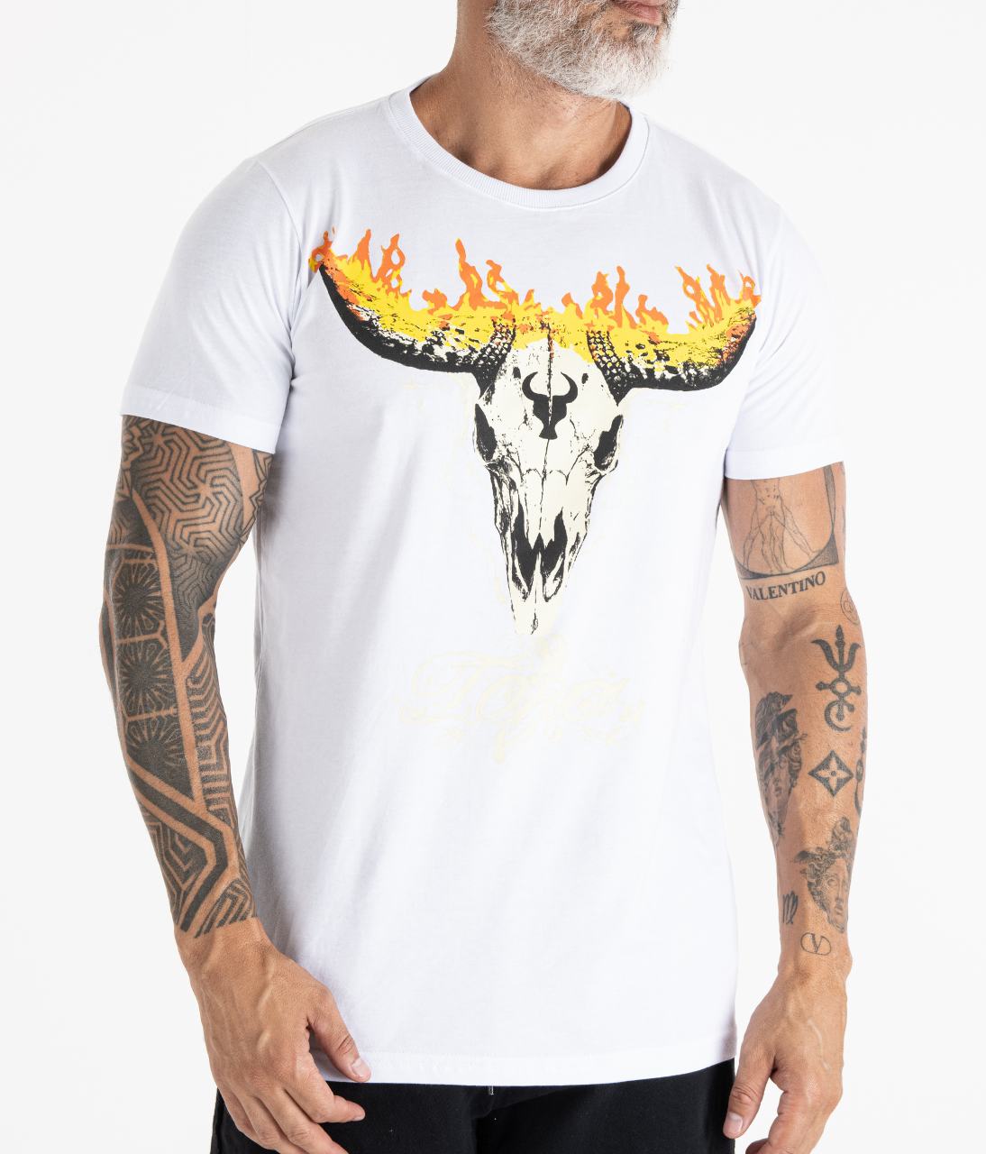 T-shirt TORO Flame Skull White