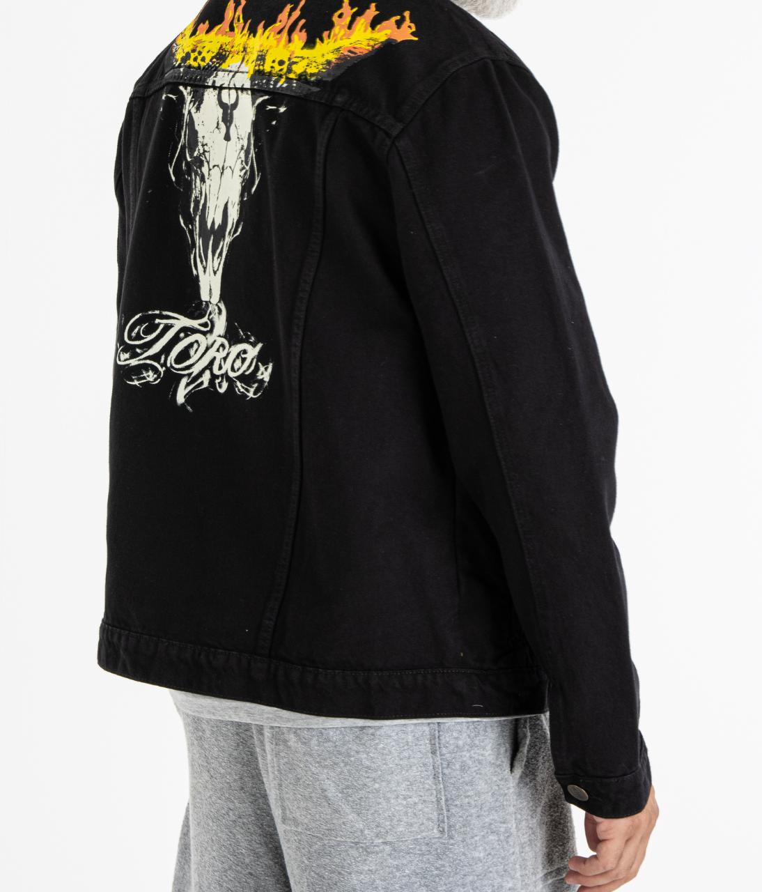 Jaqueta TORO Jeans preta Flame Skull