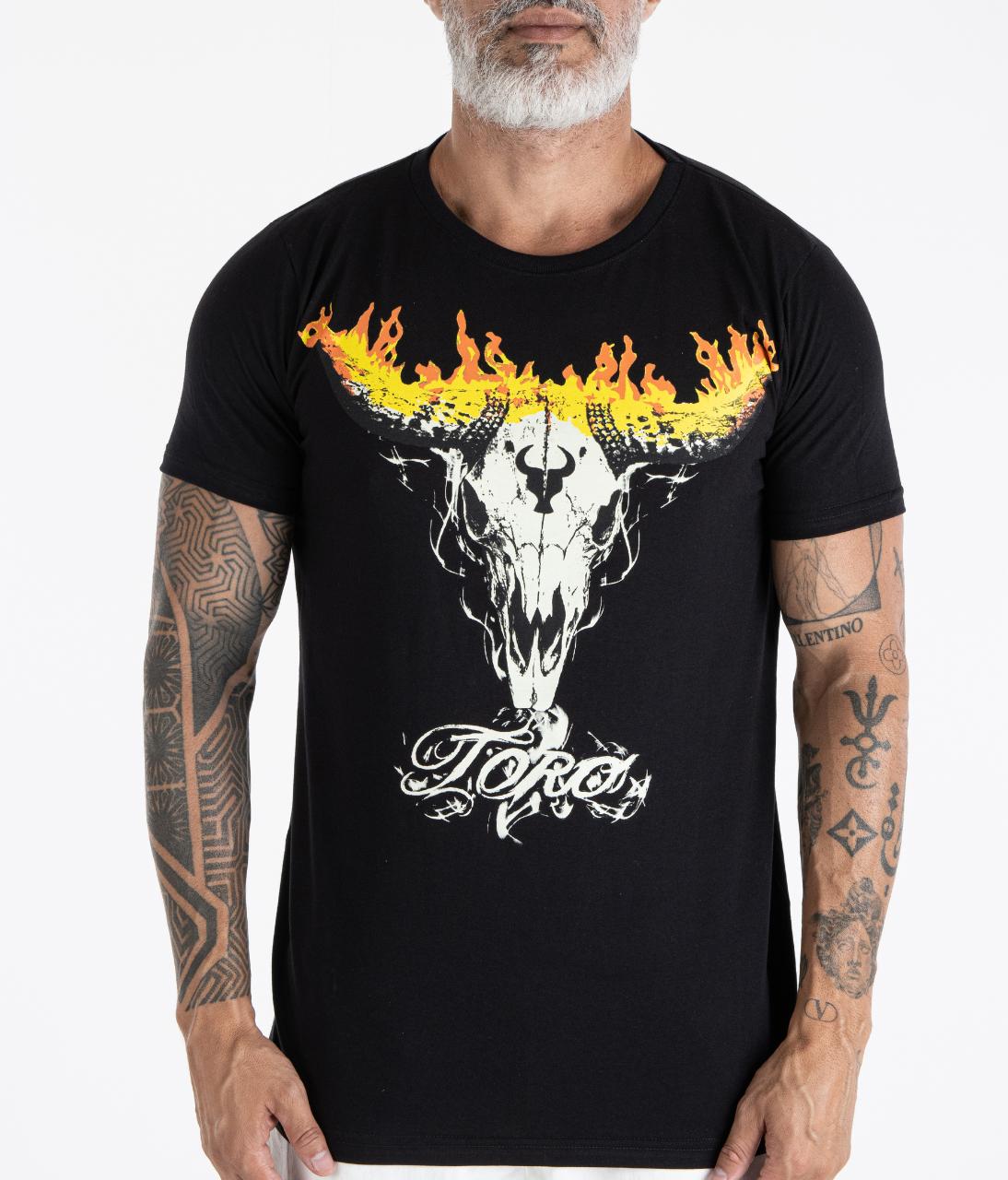 T-shirt TORO Flame Skull Black