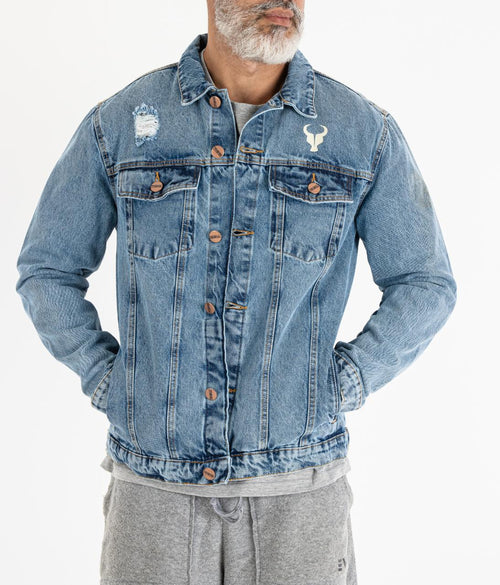 Jaqueta TORO Blue Jeans Flame Skull