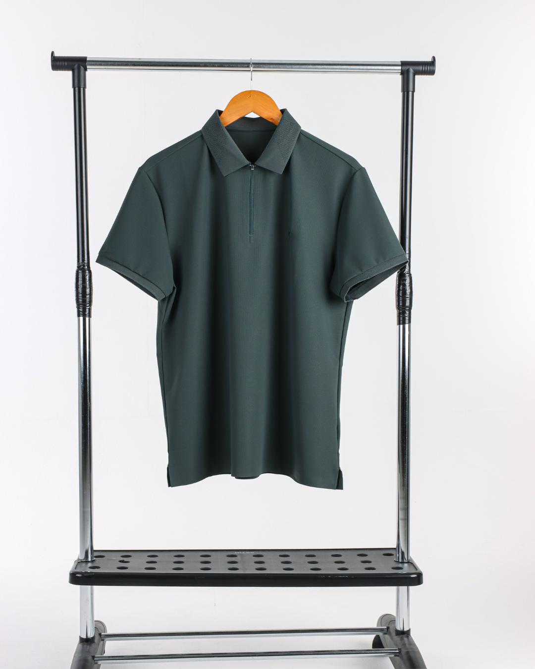 CAMISA POLO TORO TECH ZIPER VERDE PETROLEO POLIAMIDA