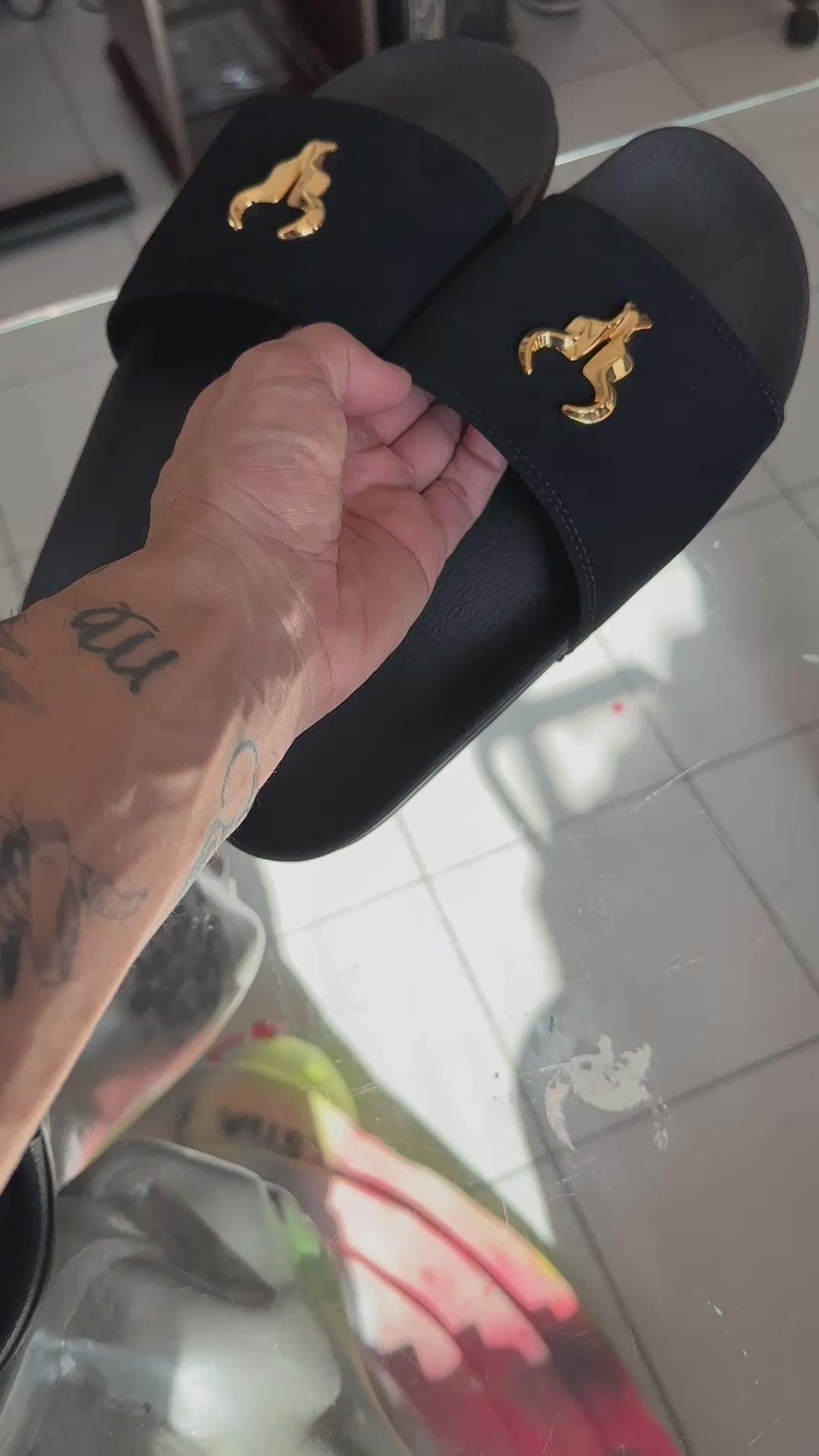 Chinelo Slide Black Elite Nobuck