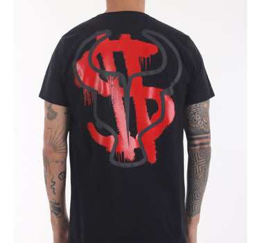 T-Shirt Dollar Spray Black Red