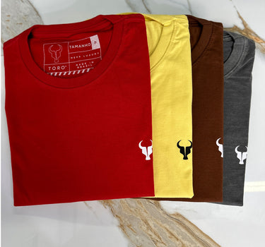 Kit 4 T-shirts Toro All Basic Yellow Red Brown Stone