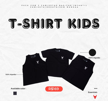 KIT 3 T-shirts Toro Kids Mix Black